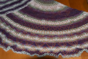 There are several different types of lace repeats in this shawl