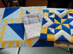 Three pillowcase fronts.