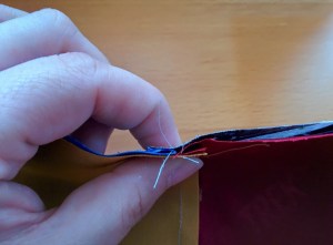 And here's what it looks like when its closed, as it would be for seaming.