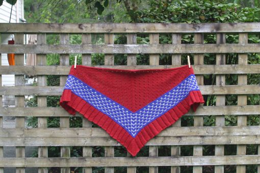 I really like how the eyelet section is worked to make the stitches look mirrored from the center spine.