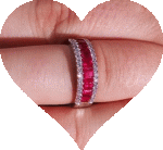 My non-traditional Ruby Wedding Ring. (Mid finger because its being sized atm)