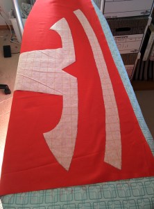 Here's mine ready to be ironed down.