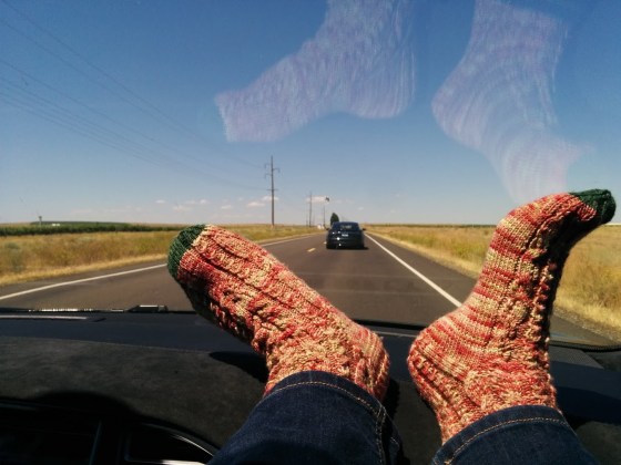 It was a beautiful day for a drive. I still have some green toes, but not as much and the socks fit.. which was the most important part.
